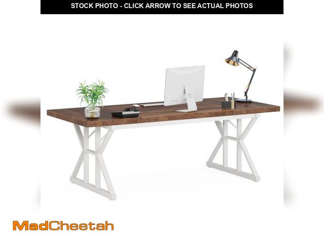 Lot 74-12363109 - LITTLE TREE 70.8-Inch Large Executive Desk, Modern Computer Office Desk, Wooden Writing Desk Study T...