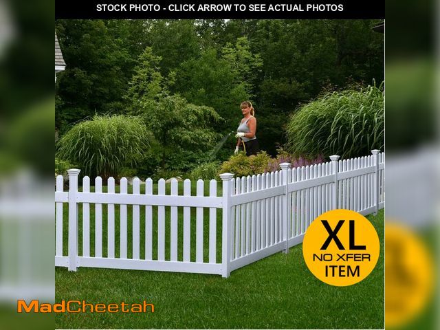Lot 74-13075254 - 3ft H x 6ft W (1 Panel + 1 Post) No Dig Zippity Newport Fence Kit, White Vinyl Picket Fence, Easy In...