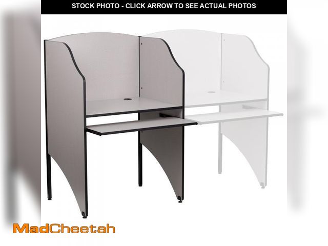 Lot 74-12261239 - *SEE DETAILS* Flash Furniture Starter Study Carrel, 49 5/8"H X 32 5/8"W X 24 7/16"D, Nebula Gray *SE...