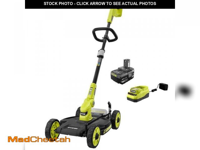 Lot 74-12168624 - RYOBI ONE+ 18V 12 in. Cordless Mower with 4.0 Ah Battery and Charger - USED