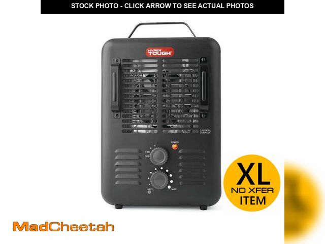 Lot 74-12556294 - Hyper Tough 1500W Electric Utility Fan- Forced Space Heater, Indoor, Black, DQ2211 - UNUSED