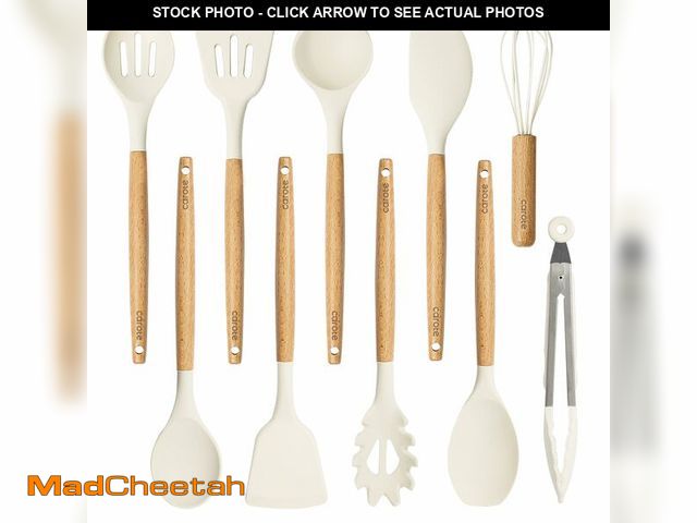 Lot 74-12970474 - CAROTE Silicone Cooking Utensils Set, Kitchen Utensils Set 10 Pcs for cooking, BPA Free Spatula Set ...