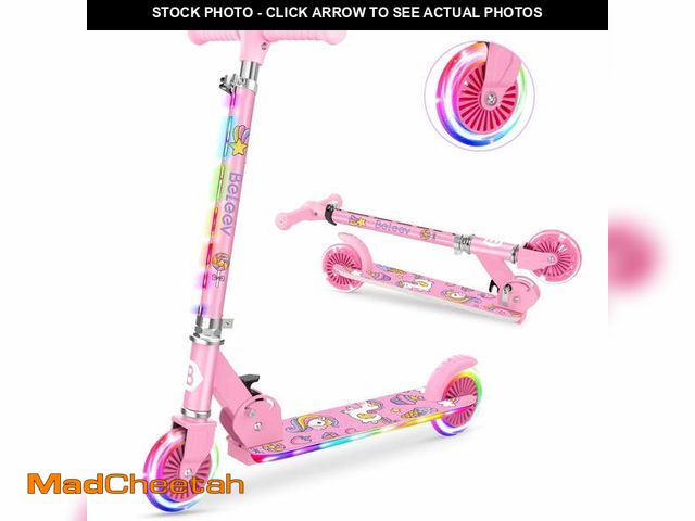 Lot 74-13780574 - BELEEV V2 Scooters for Kids with Light-Up Wheels &amp; Stem &amp; Deck, 2 Wheel Folding Scooter for ...