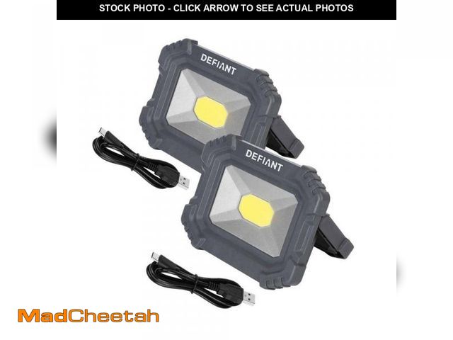 Lot 74-6296779 - Defiant 2000 Lumens Rechargeable Utility Light with Magnet (2-Pack) - UNUSED