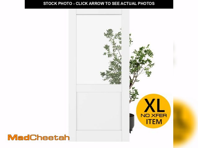 Lot 74-13011983 - ARK DESIGN 36 in. x 80 in. 1/2 Lite Clear Glass and Solid Core MDF White Primed Standard Interior Do...