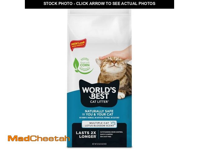 Lot 74-12828298 - WORLD'S BEST CAT LITTER Multiple Cat Lotus Blossom Scented 32-Pounds - Natural Ingredients, Quick Cl...