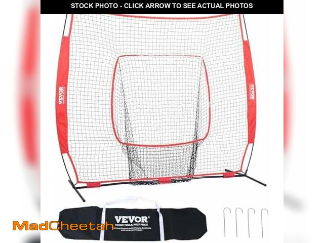 Lot 74-14349788 - VEVOR 7x7 ft Baseball Softball Practice Net, Portable Baseball Training Net for Hitting Batting Catc...