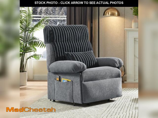 Lot 74-14292448 - Bestier Dark Grey Linen Power Lift Recliner Chair for Elderly with Remote, Adjustable Backrest and F...