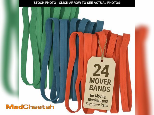 Lot 74-14205253 - 24 Pack Moving Blanket Rubber Bands - Heavy Duty Extra Large Packing Bands for Moving Blankets and F...