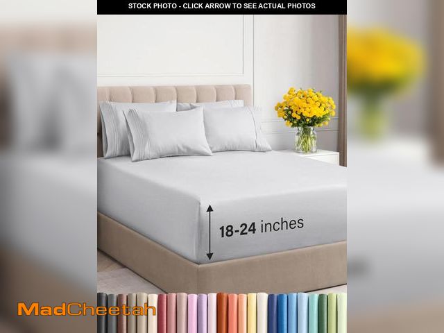 Lot 74-12326104 - Extra Deep King Sheet Set - 6 Piece Breathable &amp; Cooling Sheets - Hotel Luxury Bed Sheets Set - ...