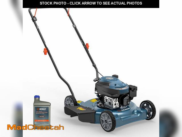 Lot 74-13681483 - SENIX Gas Lawn mower, 20in Cutting Blade 21in Cutting Deck, 144cc 4-Cycle Engine, Steel Deck with Si...