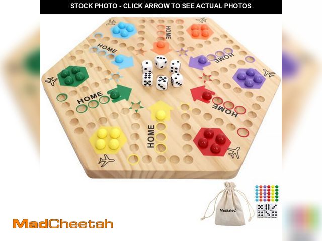 Lot 74-13571984 - Medikaison Original Marble Game Wahoo Board Game Double Sided Painted Wooden Fast Track Board Game f...