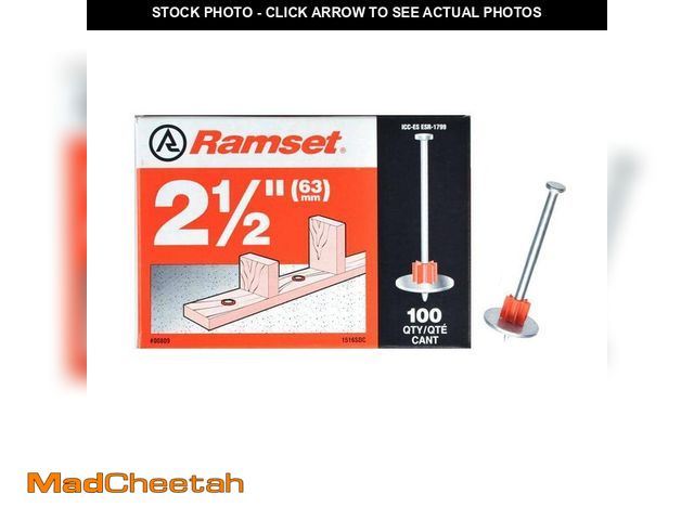 Lot 74-14355103 - Ramset 2-1/2 in. Drive Pins with Washers (100-Pack) - UNUSED