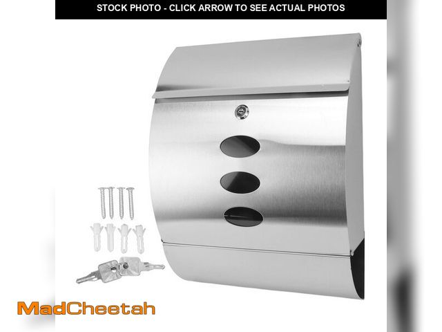 Lot 74-14147421 - Focket Wall Mount Mailbox, Large Capacity Security Locking Mailbox for Outside, Stainless Steel Rust...