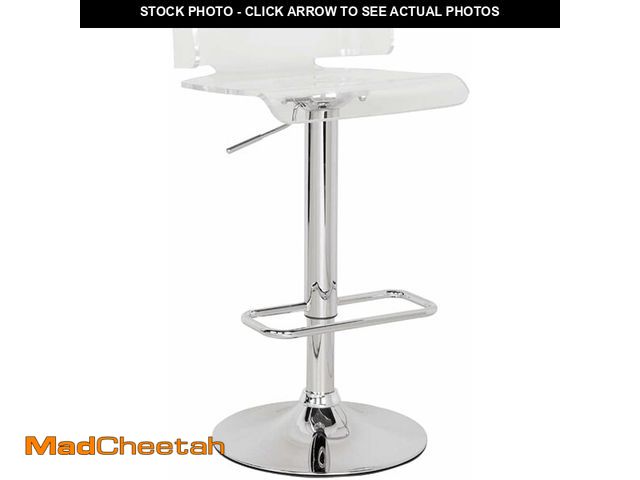 Lot 74-13500660 - (MISSING HARDWARE) Acme Rania Swivel Adjustable Bar Stool in Clear - USED