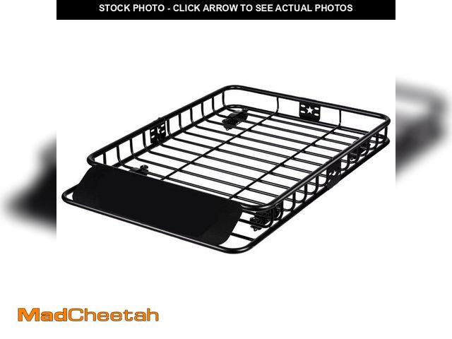 Lot 74-14345436 - SKYSHALO Roof Rack Cargo Basket, 46 in. x 36 in. x 4.5 in. Rooftop Cargo Carrier, Heavy-duty 200 lbs...