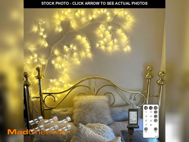 Lot 74-12707395 - Willow Vine Lights Bedroom Decor: 7.5Ft Christmas Decorations Flexible Enchanted Fairy Lights with R...