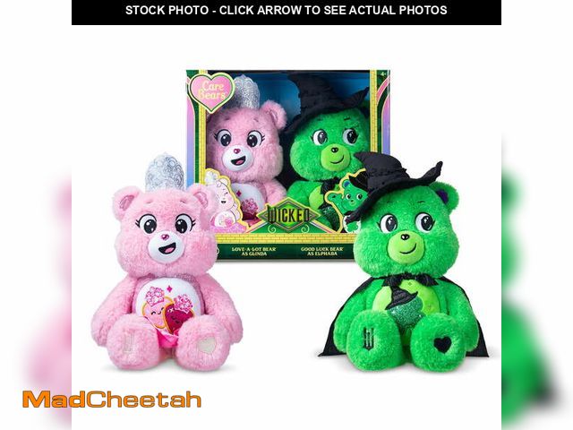 Lot 74-12686774 - Care Bears x Wicked 2-Pack - Love-a-Lot Bear as Glinda &amp; Good Luck Bear as Elphaba - UNUSED