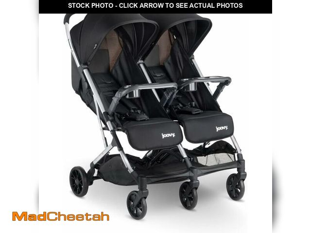 Lot 74-13794064 - Joovy Kooper X2 Double Stroller, Lightweight Travel Stroller, Compact Fold with Tray, Black - USED