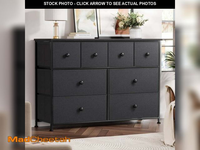 Lot 74-12765601 - GUNAITO 8 Drawer Dresser for Bedroom Chest of Drawers Fabric Storage Bin,Black - UNUSED
