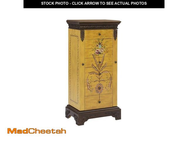 Lot 74-13098623 - Powell Company Masterpiece Antique Parchment Wood Free Standing Jewelry Armoire 19.5 in. W Jewelry A...