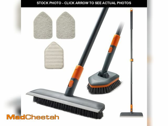 Lot 74-14207414 - CLEANHOME Floor Scrub Brush Tile Tub Scrubber Brush with 4 Different Cleaning Heads, Shower Brush wi...