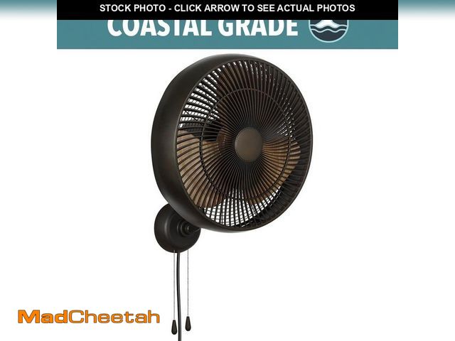 Lot 74-12589419 - Henton 18 in. 3 Speed Oscillating High Velocity Flat Bronze Indoor/Outdoor Wall Mount Fan - UNUSED
