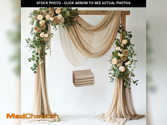 Lot 74-13967137 - Wokceer Wedding Arch Draping Nude 4 Panels 28.7" x 20FT Sheer Fabric Drapes Backdrop for Ceremony, B...