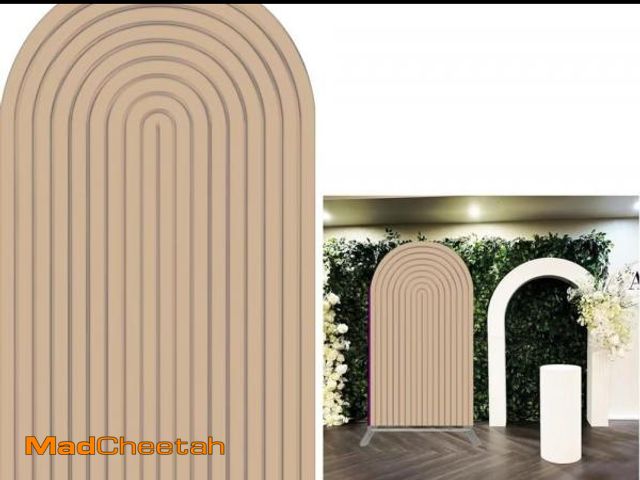 Lot 74-12323493 - Arch Backdrop 7ft Height Ripple Pattern Arch Stand Covers Stretchy Spandex Fabric Pure Color Backgro...