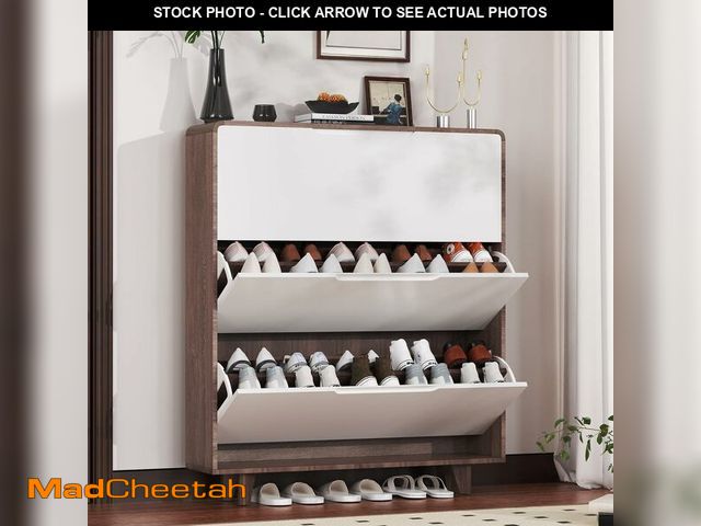 Lot 74-13072254 - Hadsatherin Shoe Cabinet with 3 flip-top Drawers, freestanding Design, Space-Saving Design, Suitable...