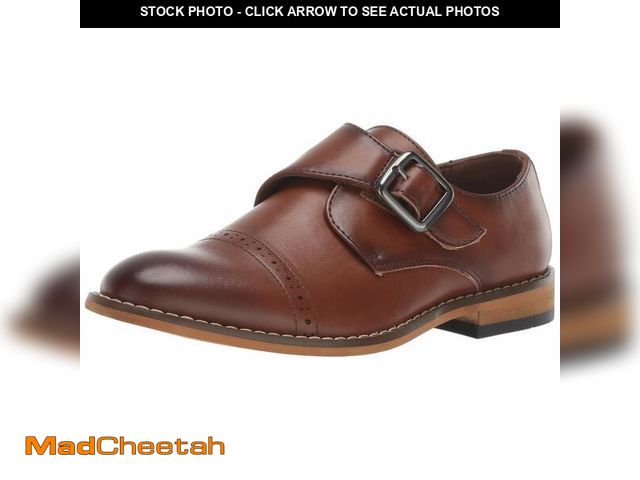Lot 74-12881982 - Stacy Adams Boy's Desmond Cap-Toe Monk Strap Loafer, Cognac, 6.5 Big Kid - UNUSED