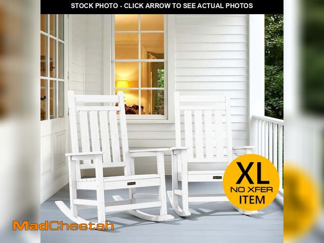 Lot 74-14086261 - SERWALL Oversized Outdoor Rocking Chair Set of 2, All-Weather HDPE Patio Rocker with Wide Armrests f...