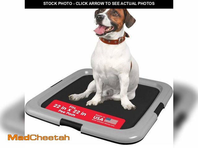 Lot 74-14304974 - IRIS USA Pee Pad Holder for Dogs and Puppies, Potty Training Tray with Secured Latches, Non-Skid Fee...