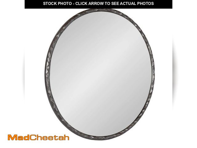 Lot 74-13821284 - Kate and Laurel Jedda Pewter 26 in. W x 26 in. H Round Wood Framed Mirror - UNUSED