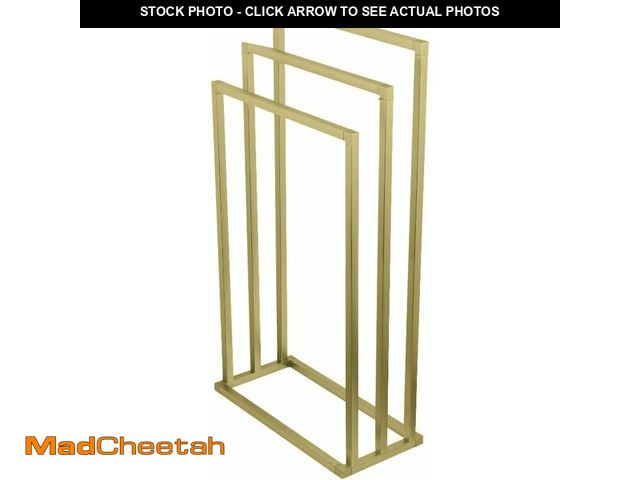 Lot 74-12544185 - Kingston Brass SCC8337 Edenscape Freestanding 3-Tier Towel-Rack, Brushed Brass 17.75 x 8.31 x 33.13 ...