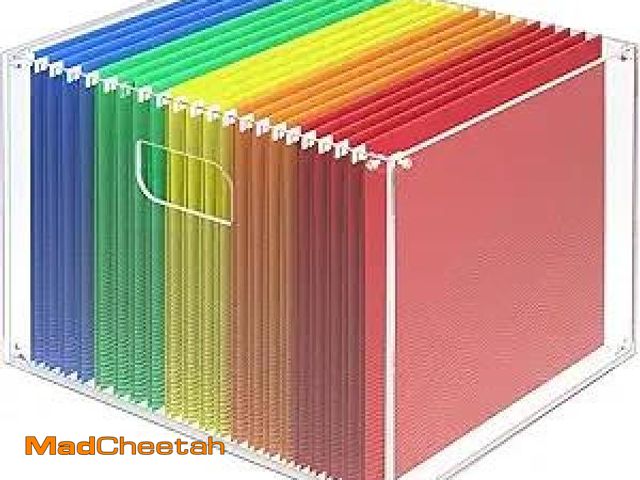 Lot 74-12128392 - POCFOINY Acrylic File Box File Organizer Box, Filing Box File Folder Box, Acrylic Storage Box for Of...