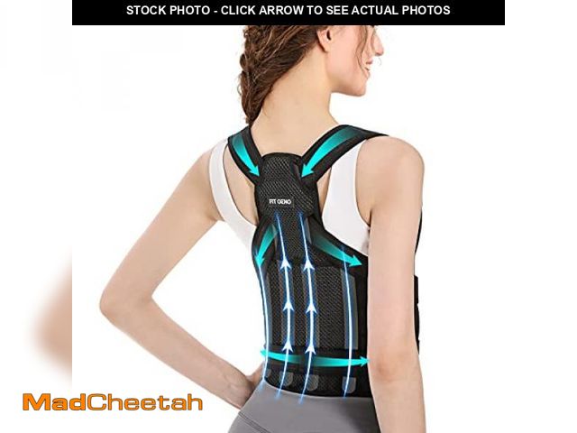Lot 74-12126753 - Fit Geno Back Brace Posture Corrector for Women and Men, Shoulder Straightener, Adjustable Full Back...