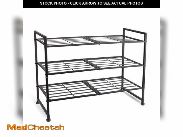 Lot 74-12885084 - (MISSING HARDWARE) Mainstays 3 Tier Metal Shoe Rack - UNUSED