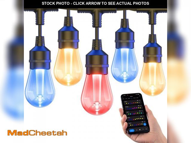 Lot 74-12222578 - XMCOSY+ Outdoor String Lights Smart, 49Ft RGBCWIC Patio Lights Waterproof, App Control, Compatible w...