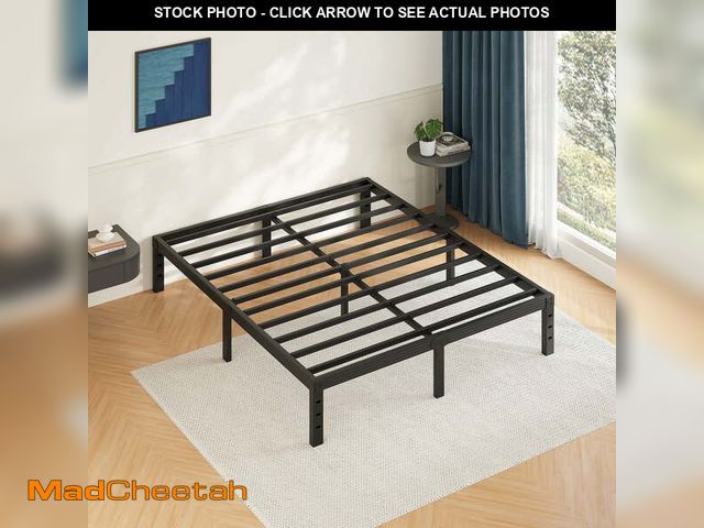 Lot 74-13814973 - (MISSING HARDWARE) FSCHOS 14 Inch Queen Size Bed Frame, Heavy Duty Metal Platform, No Box Spring Nee...