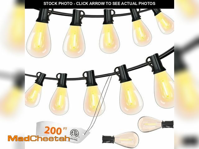 Lot 74-12717164 - smareal LED Outdoor String Lights 200FT Patio Lights Ultra Long Waterproof with Shatterproof S11 LED...