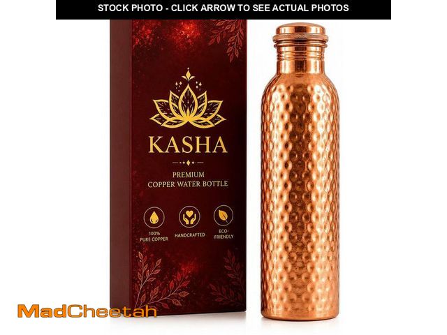 Lot 74-14428032 - KASHA Ayurvedic 99.96% Pure Copper Copper Water Bottle For Drinking Water |Lab Tested| 32 OZ |Leak P...