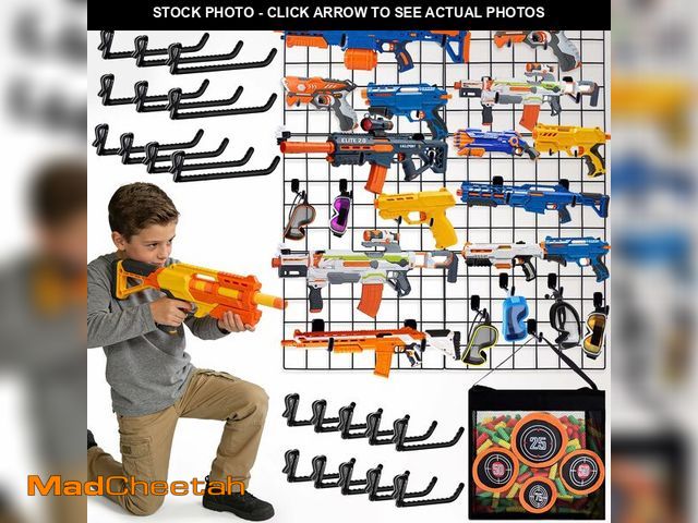 Lot 74-13721250 - Wall Mount Toy Gun Storage Organizer,Organizer for Toy Guns with Shooting Practice Target Toys Stora...