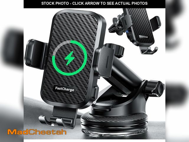 Lot 74-10822935 - CHGeek Wireless Car Charger with Phone Holder Mount, 15W Fast Charging Auto Clamping Phone Holders f...
