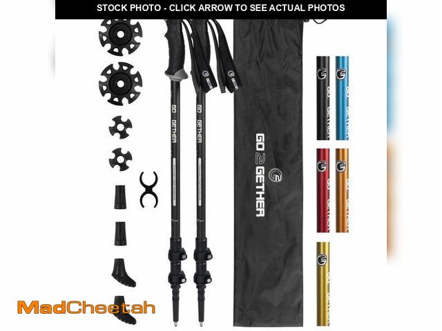 Lot 74-14323261 - Aluminum Trekking Poles - Quick Adjustable Locks, Comfort Handle, Padded Strap, Snow Baskets - Walki...