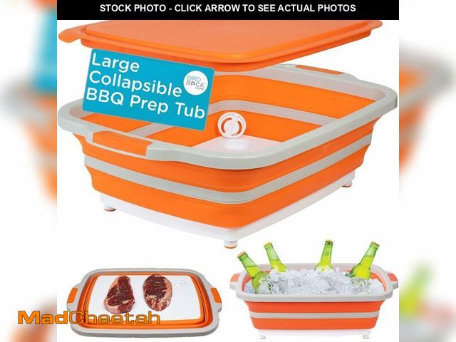 Lot 74-14282251 - BIRDROCK HOME Collapsible Food Prep &amp; Cutting Board and Grill Caddy Tub with Colander &amp; Lid ...