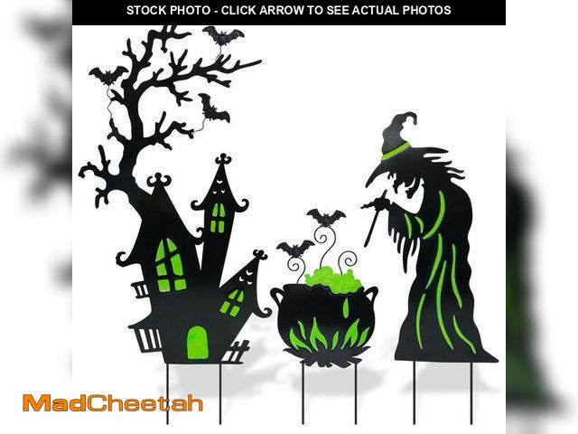 Lot 74-12700732 - FloraSea Outdoor Halloween Yard Signs Decorations, 3 Pack Halloween Yard Stakes, Waterproof Metal Ya...