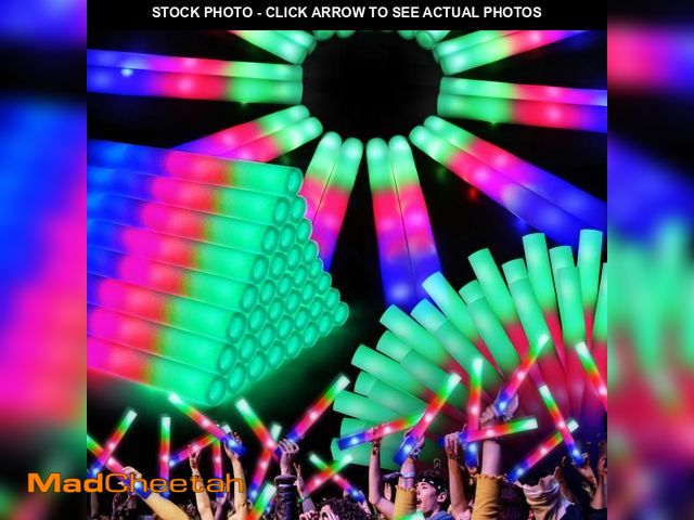 Lot 74-12311110 - OLUPP 72PCS Foam Glow Sticks, Foam Light Up Sticks with 3 Modes Colorful Flashing, Glow Sticks for W...