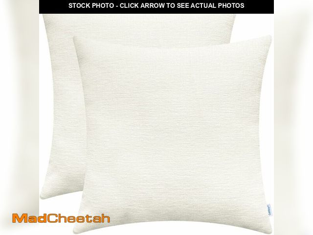 Lot 74-10956371 - CaliTime Decorative Couch Throw Pillow Covers 24 X 24 Inches Pack of 2 Cozy Chenille Cushion Cases f...