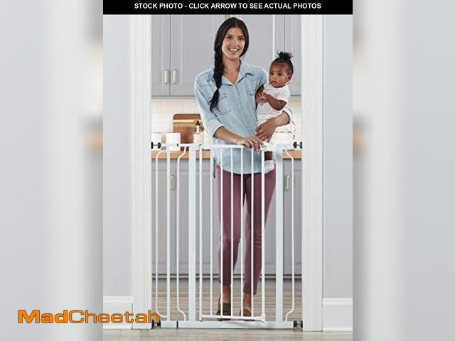 Lot 74-12096428 - Regalo Easy Step 36" Extra Tall Walk Thru Baby Gate, Includes 4-Inch Extension Kit, 4 Pack of Pressu...